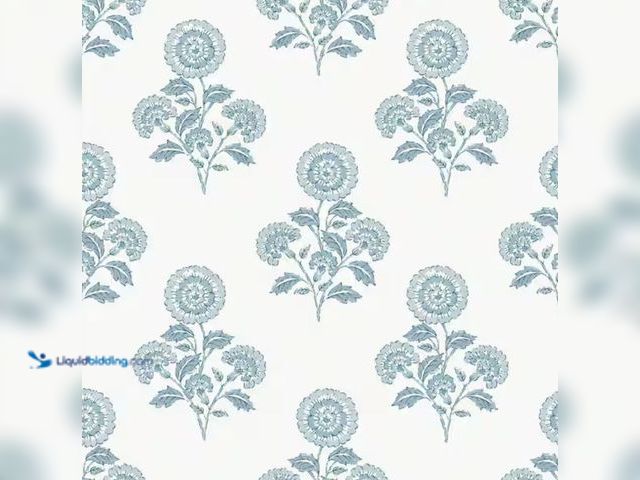 Lot 49-2003598 - Approx. (90) sq. ft. of SOCIETY SOCIAL Blue on Blue Flourish Block Print Peel and Stick Wallpaper (C...