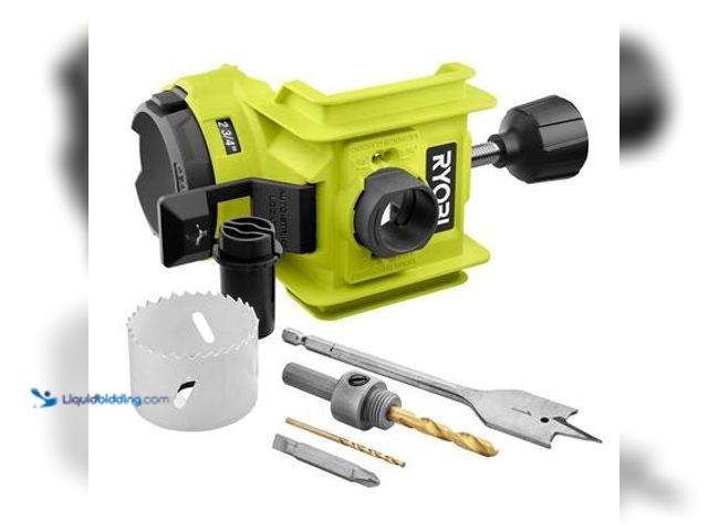 Lot 49-5544363 - RYOBI Wood/Metal Door Lock Installation Kit with Bi-Metal Hole Saw, Spade Bit, Pilot Bit, and Double...