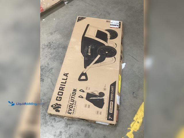 Lot 49-3539294 - GORILLA CARTS 7 cu. ft. Evolution Poly Garden Cart, 12 in. No-Flat Tires, and Bars ONLY,  Poly Tub N...