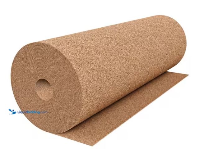 Lot 49-1578188 - QEP 200 sq. ft. 4 ft. Wide x 50 ft. Long x 6mm Thick Natural Cork Sound Dampening Underlayment Roll,...