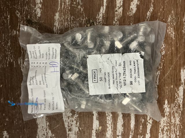 Lot 49-5544707 - 50CT  - M12-1.75x25mm hex head screw coarse thread full thread Model: A2-70+THE. Unused