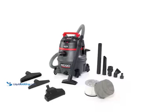 Lot 49-1571130 - RIDGID 14 Gal. HEPA Commercial Shop Vacuum Wet Dry Vac with Filter, Dust Bag, Professional Hose and ...