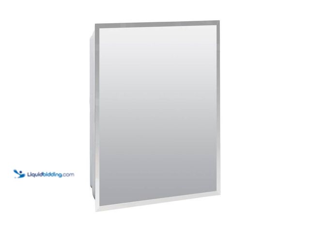 Lot 49-2023189 - Glacier Bay 16 in. W x 20 in. H Rectangular Recessed or Surface Mount Frameless Beveled Mirror Medic...