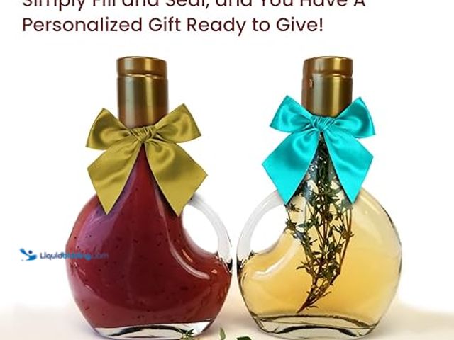 Lot 49-3526781 - Cornaby's Clear Glass European Styled Bottles - Set of 4, 8oz w/Lid & Gold Seal | Perfect for Gourme...