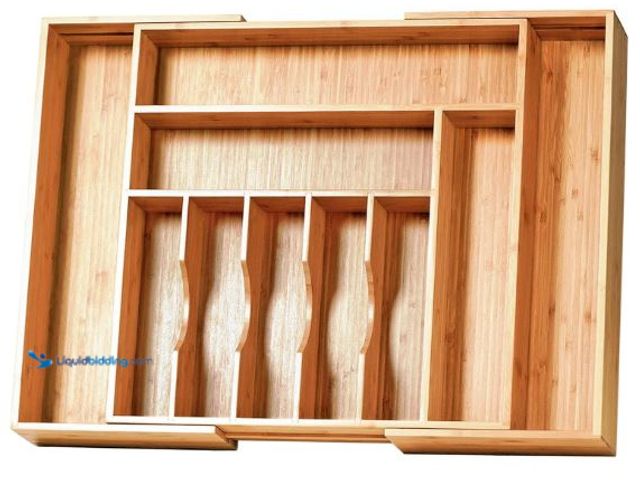 Lot 49-3473632 - Umilife Extra Large Expandable Kitchen Silverware Utensils Drawer Organizer, 19" Deep for Big Drawer...