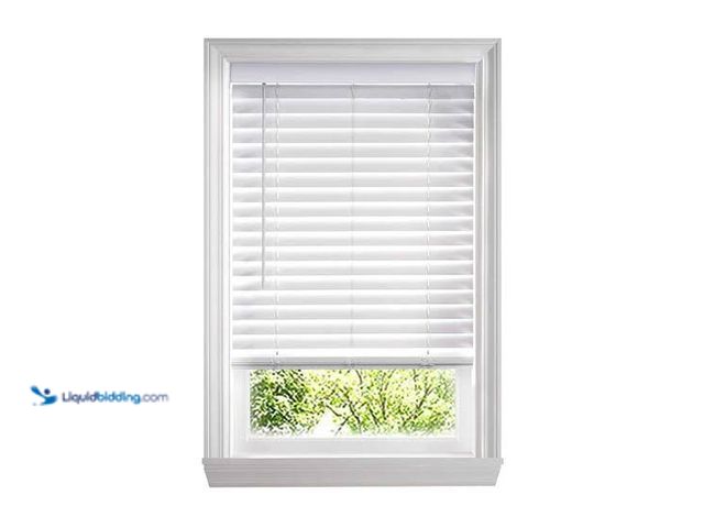 Lot 49-3566750 - qty 2 - Home Decorators Collection White Cordless Faux Wood Blinds for Windows with 2 in. Slats - 39...