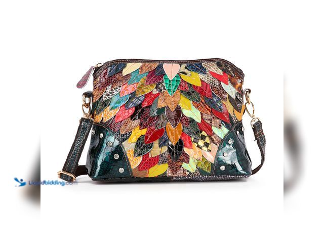 Lot 49-1820233 - 1 New Genuine Leather Colorful Petal Crossbody Sling