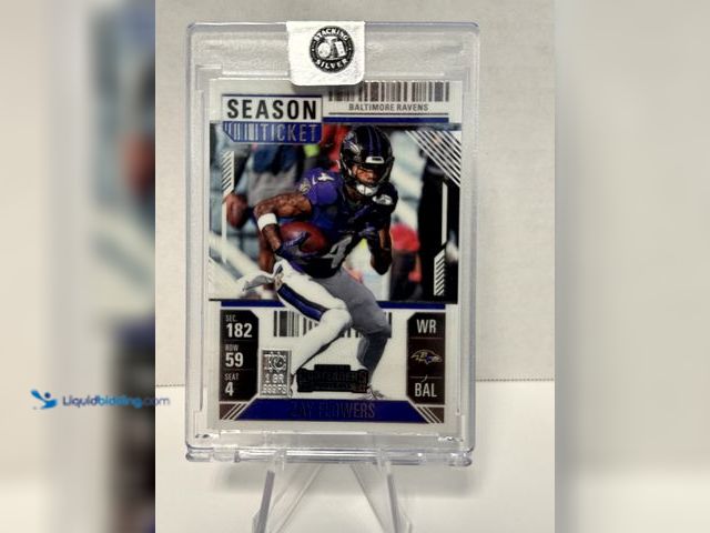 Lot 49-911542 - NFL Silver Bar Card Zay Flowers - .999 Fine Silver
