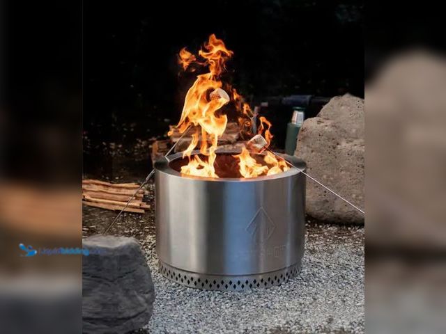 Lot 49-1578189 - Hotshot Explorer Portable Low Smoke 19.5 in. Round Wood-Burning Fire Pit in Stainless Steel, Model #...