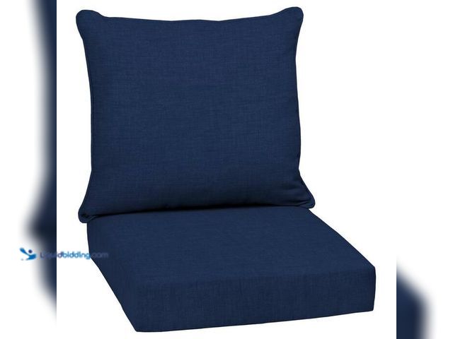 Lot 49-2021733 - ARDEN 24 in. x 24 in. 2-Piece Deep Seating Outdoor Lounge Chair Cushion in Sapphire Blue Leala. Mode...