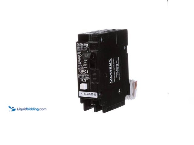 Lot 49-5414092 - Siemens
15 Amp Single Pole Type QPF2 GFCI Circuit Breaker, unused