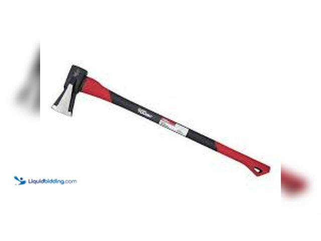Lot 49-5544606 - Hyper Tough 4.5 lb Log Splitter Axe with Double Injection Fiberglass Handle and High Quality Steel H...