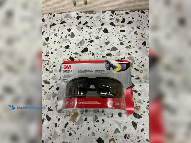Lot 49-3536946 - 3M Safety Eyewear Polarized Glasses with Black Frame, Anti Fog and Scratch Resistant Lens. Model # 9...
