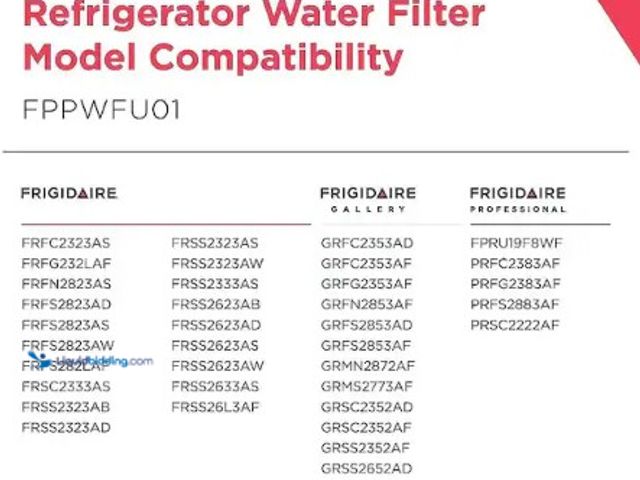Lot 49-3631019 - Frigidaire Water & Ice Refrigerator Filter PWF-1, Model # HDFPPWFU01, Unused.  Ref#HDPA0727