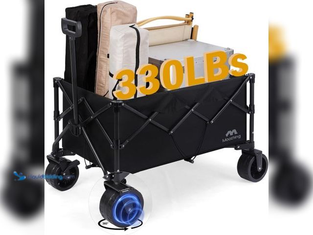 Lot 49-5406192 - Collapsible Folding Wagon, Utility Wagon Carts, Beach Wagon Cart with 330LBS Loading Capacity, Unuse...