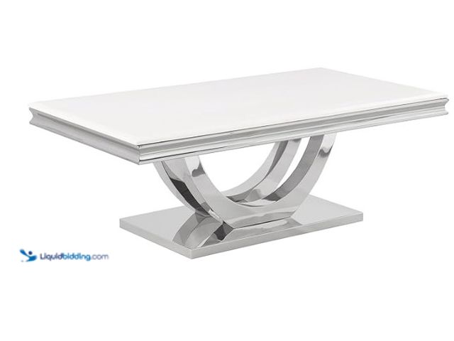 Lot 49-1571089 - Best Master Furniture Trinidad Coffee Table, Silver, Model# B0CSPMW5N5, Unused, MSPR $768.29  Ref#HD...