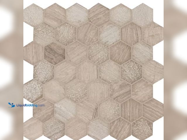 Lot 49-1577340 - Approx. (9) Sq. Ft. Of MSI Honeycomb 2 in. Hexagon 12 in. x 12 in. x 0.38 in. Tumbled Marble Mesh-Mo...