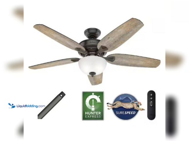 Lot 49-5541717 - Hunter
Channing 54 in. Noble Bronze Ceiling Fan with Remote, Light Kit and 12 in. Extension Downrod...