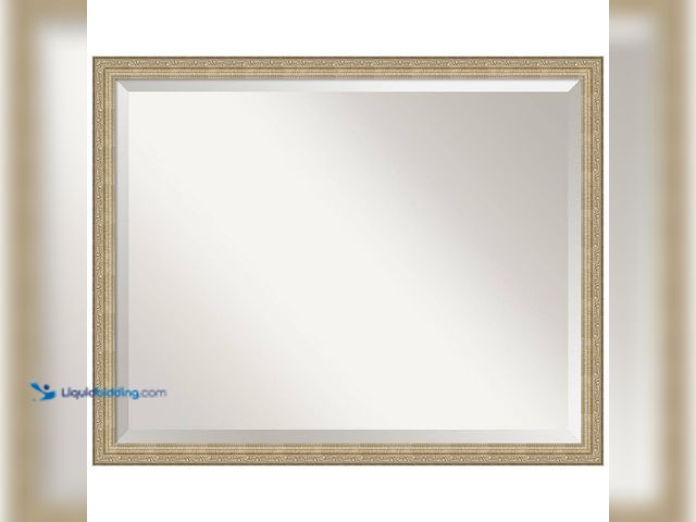 Lot 49-5464011 - Amanti Art Paris 30 in. x 24 in. Modern Rectangle Framed Champagne Bathroom Vanity Mirror Unused