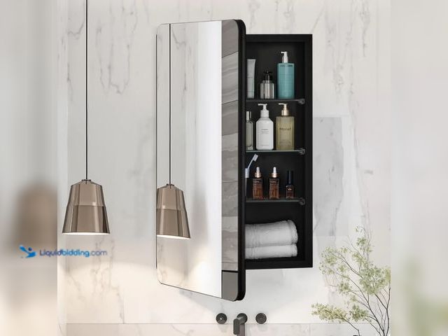 Lot 49-2025285 - VEVOR Medicine Cabinet, 16 x 24 inch, Medicine Cabinet for Bathroom with Mirror, Aluminum Frame Bath...