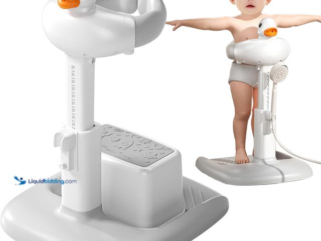 Lot 49-5482010 - SMLXLXX Adjustable Height Baby Shower Stand with Anti-Slip Base, Bath Shower Standing Support, Porta...