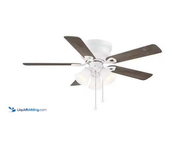 Lot 49-1576574 - Hampton Bay Clarkston II 44 in. LED Indoor White Ceiling Fan with Light Kit Model # SW18030 WH, Used...
