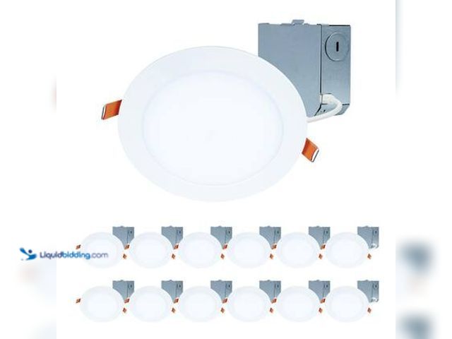 Lot 49-5559615 - HALO 12-Pack HLBE 6 in. Ultra-Slim Downlight 3000K Fixed CCT New Construction/Remodel Integrated LED...