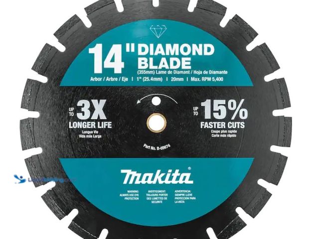 Lot 49-3433383 - Makita 14 in. Segmented Rim Dual Purpose Diamond Blade, Ideal for concrete, asphalt, block and brick...