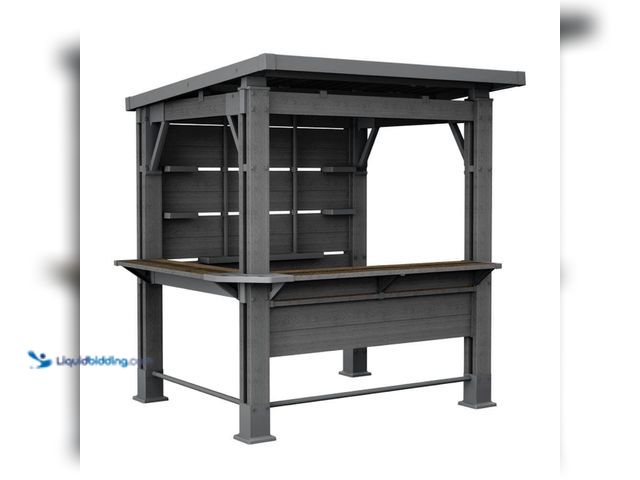 Lot 49-5552077 - Keter
7.5 ft. x 6.6 ft. Grey Resin Bar Gazebo. Model # 271046. New. 2 Boxes.