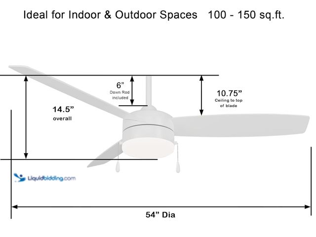 Lot 49-1814375 - MINKA-AIRE F670L-WHF Airetor III 54" 3-Blade LED Ceiling Fan in Flat White Finish with Flat White Bl...