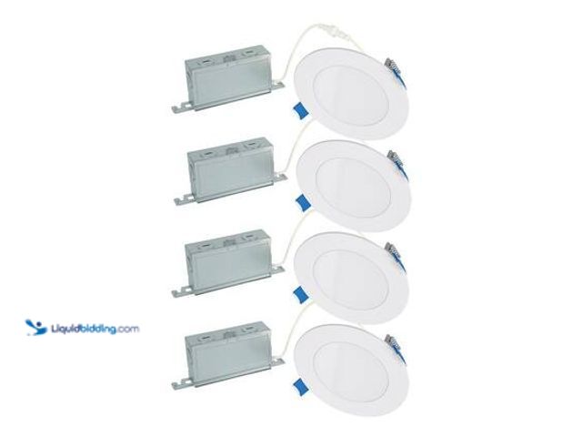 Lot 49-5559647 - QTY 2 - HALO 4-Pack HLBSL 4 in. Adjustable Canless Integrated LED Recessed Light, 600 Lumens, 5CCT, ...