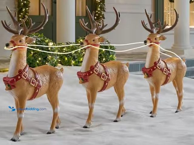 Lot 49-3639269 - Home Accents Holiday 3-Pack LED Extra Reindeer Yard Decor, Model: 26PA07229, Unused, Unable to Test ...