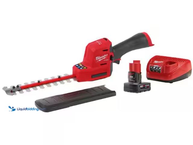 Lot 49-2005914 - Milwaukee M12 FUEL 8 in. 12V Lithium-Ion Brushless Cordless Hedge Trimmer Kit with 4.0 Ah Battery an...