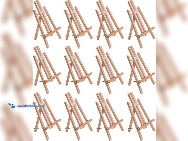 Lot 49-5482198 - U.S. Art Supply 11" Small Tabletop Display Easel - Beechwood Artist A-Frame Display Stand, Wooden Ea...