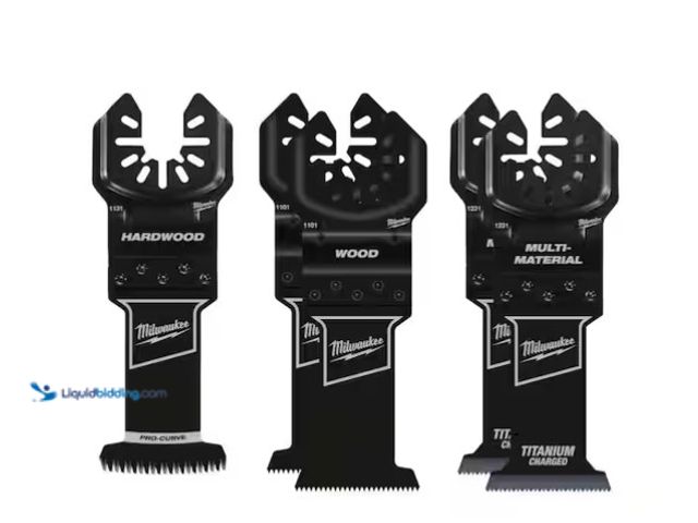 Lot 49-1580030 - Milwaukee OPEN-LOK Variety Oscillating Blade Set w/ Japanese Hardwood Blade (5-Piece), Model # 49-25...