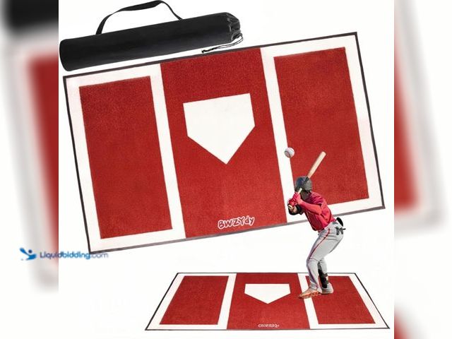 Lot 49-5476917 - BWZYdy Baseball & Softball Hitting Mat - 6x4ft Anti-Slip Rubber Base. Model #B0FCMVP27T. Unused.