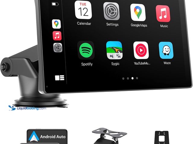 Lot 49-3511791 - Wireless Carplay Screen for Car, 9" Portable A-pple Carplay & Android Auto Car Stereo, Car Play Scre...