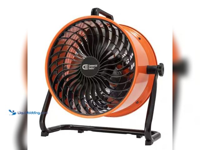 Lot 49-2005671 - Commercial Electric 16 in. 3-Speed Drum Floor Fan in Orange High Velocity Turbo, Model # SFD5-400B, ...