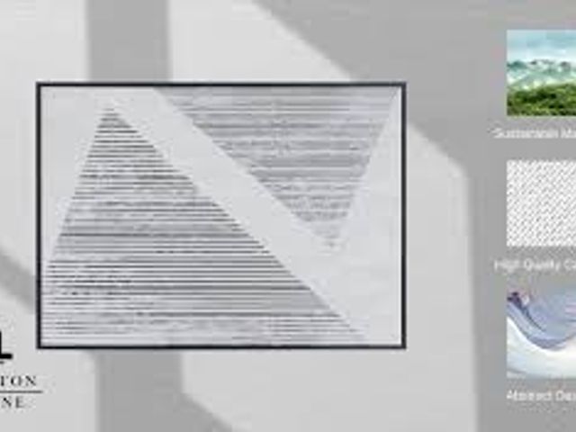 Lot 49-5476876 - Litton Lane 1- Panel Geometric Framed Wall Art with Black Frame 48 in. x 66 in. Model # 042666. Unus...