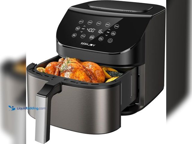 Lot 49-5413745 - Air Fryer 6.8 Quarts, 10-in-1 Functions, Air Fry, Roast, Bake, Broil, Dehydrate, Large & Compact Air...