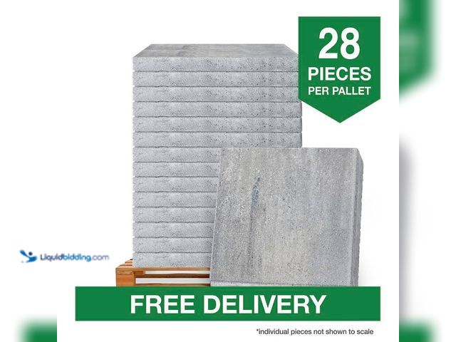Lot 49-5543803 - Approx 110 sq.ft. Pavestone
24 in. x 24 in. x 2 in. Greystone Square Concrete Step Stone (28-Pieces...