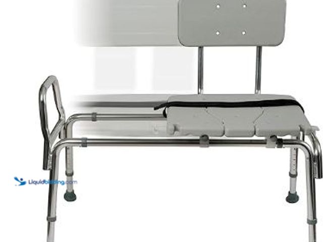 Lot 49-3467556 - DMI Tub Transfer Bench and Shower Chair with Non Slip Aluminum Body, FSA Eligible, Adjustable Seat H...