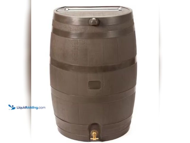 Lot 49-2022708 - RTS Home Accents 50 Gal. Rain Barrel in Walnut with Brass Spigot, Model # 55100009005681, MSRP $99, ...