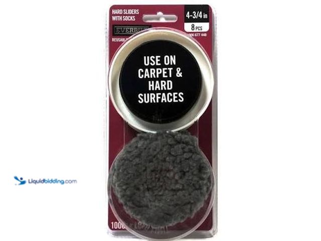 Lot 49-5541924 - QTY 4-Everbilt Round Furniture Moving Hard Sliders with Socks - 4-3/4" (4+4 Pack) Reusable, Move up ...