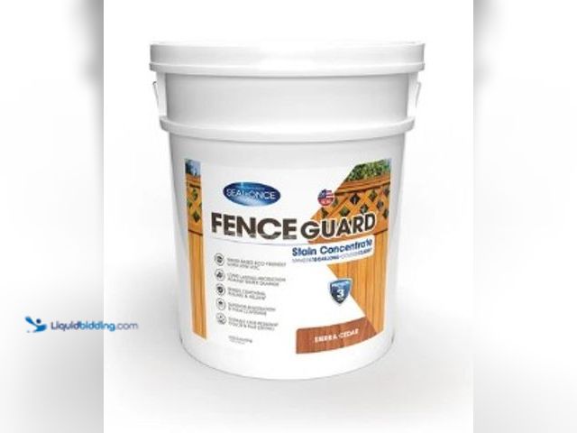 Lot 49-3631493 - 5-Gal Fence Guard Stain Concentrate in Sierra Cedar, Model # 810163500299, Unused.   Ref#PA0730