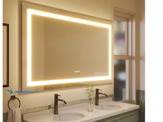 Lot 49-2004687 - TOOLKISS 60 in. W x 36 in. H Rectangular Frameless LED Light Anti-Fog Wall Bathroom Vanity Mirror Fr...