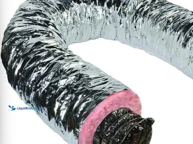 Lot 49-5463219 - Master Flow F8IFD4X300 Insulated Flexible Duct, 4 in, 25 ft L, Fiberglass, Silver