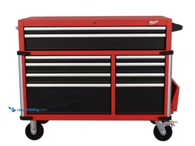 Lot 49-1630711 - Milwaukee High Capacity 10-Drawer Rolling Tool Cabinet, 46 in. W x 22 in. D, Model # 48-22-8542T, NO...