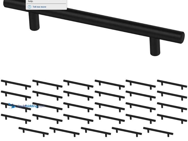 Lot 49-5463792 - (30 Pack) 5 1/16" (128mm) Centers Simple Round Bar Pull in Matte Black Used