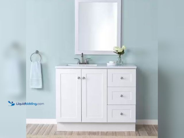 Lot 49-1522820 - Glacier Bay
Bannister 43 in. Single Sink White Bath Vanity with Granite-Look Colorpoint White Cultu...